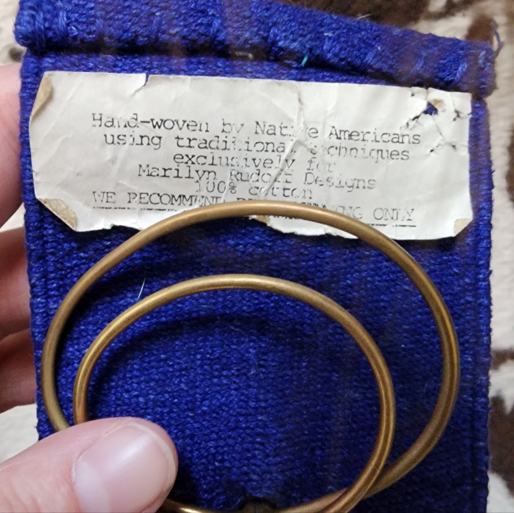 WOMEN'S 80'S NAVAJO WOVEN WIDE BELT - BLUE - Picture 5 of 5